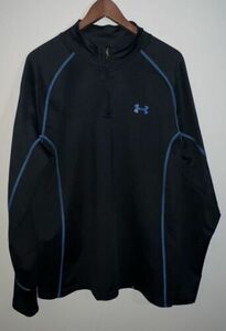 Under Armour ColdGear Fitted Jacket Black W/blue Stitching Size XL 海外 即決