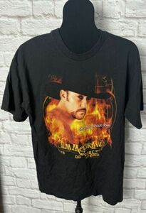 Tim McGraw T-shirt L Black Vintage 2001 Tour Set This Circus Down Double Sided 海外 即決