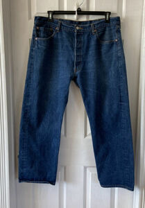 Levi’s Mens 501 Button Fly Jeans Blue Size 40W x 30L 海外 即決