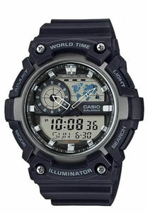 Casio AEQ200W-1ART, World TIme Watch, 100M, 5 Alarms, Chronograph, 100 Meter WR! 海外 即決