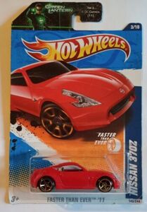 Hot Wheels - Nissan 370Z - 11' Faster Than Ever - Red #3/10 - Green Lantern Card 海外 即決