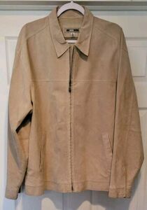 $195 Men's Quiksilver Edition Tan Taupe Leather Suede Full Zip Jacket Size XL 海外 即決