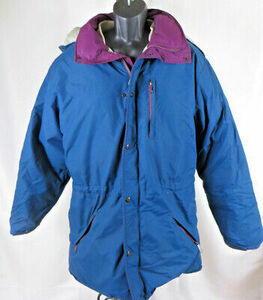 Vtg Made in USA LL Bean Down Insulated Puffer Coat Penobscot Parka Blue Large 海外 即決