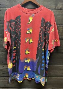 VTG RARE 90s Santana "Sacred Fire" All Over Print AOP Tour 1993 T-shirt O/S Band 海外 即決