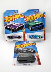 Lot Of 3 2023 Hot Wheels THEN AND NOW Corvette C7, Ford Mustang And Shelby Gt500 海外 即決