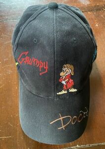 Vintage Walt Disney World Embroidered Grumpy & 7 Dwarfs Adjustable Hat Black 海外 即決