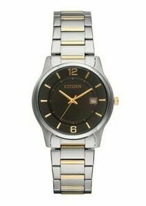 Citizen BD0024-53E Two Tone Black Date Dial Mens Classic Dress Watch 海外 即決