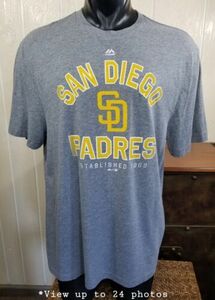 MLB San Diego Padres Baseball Majestic Light Gray T-Shirt Men's Sz XL 海外 即決