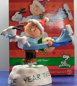 Peanuts Snoopy Charlie Brown Linus "Best Time Of Year" Dept 56 Spinner New 海外 即決