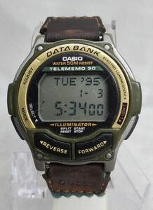 VINTAGE Casio Data-Bank Telememo 30 DB-34H WR 50M Illuminator NEW BATTERY 海外 即決