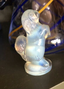 Vintage SABINO Opalescent Glass Pekingese Dog Figurine France Art Deco Small VTG 海外 即決