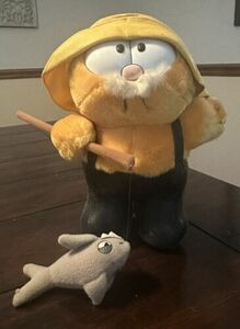 Garfield fishing fisherman plush 10 inch 海外 即決