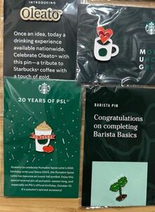Starbucks Barista Enamel Pins Lot of 4 Employee Brand New in Package Promo Pin 海外 即決