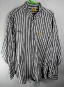 Vintage Duck Head Button Down Striped Long Sleeve Shirt (XL) 海外 即決