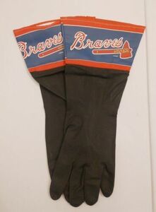 Atlanta Braves Team Dish Rubber Gloves MLB Baseball NWT Black 海外 即決