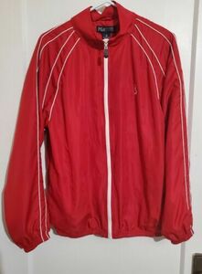 PGA Tour Windbreaker Golf Jacket Mesh Lining Red Full Zip Embroidered Logo Med 海外 即決