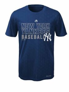 NWT Majestic Boy's New York Yankees Geo Plex Cool Base Tee Size M 海外 即決