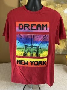 Vintage Y2K Akademiks 3D Print Dream New York Red T Shirt Men’s Size XL 海外 即決