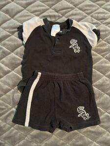 Infant Boys Girls Chicago White Sox Black Embroidered Bodysuit Shorts Set 3-6M 海外 即決