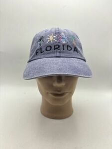 Florida Fish Sun Palm Tree Blue Baseball Cap Adjustable Beach Hat 海外 即決
