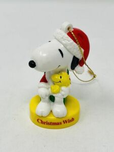 Vintage UFS Peanuts Christmas Wish Snoopy & Woodstock PVC Ornament EUC 海外 即決