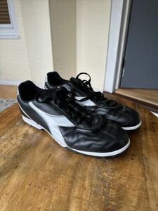 Diadora Turf Indoor Men's Soccer Shoes ブラック プレミアム レザー. US Size 12 海外 即決