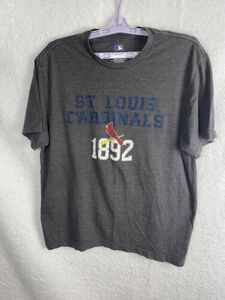 St Louis Cardinals 1892 Tee Shirt SZ LG Gray Short Sleeve MLB Gibson Musial Yadi 海外 即決