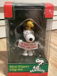 Peanuts Snoopy & Woodstock WE WISH YOU A MERRY CHRISTMAS CLIP-ON Figure (2012) 海外 即決