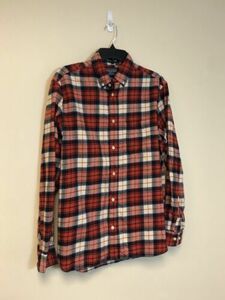 VTG Ocean Breeze USA Plaid Flannel Shirt Button Up Size Medium 100% Cotton Men's 海外 即決