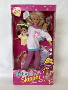 Mattel Barbie 12071 BABYSITTER SKIPPER w/ 3 BABIES 1994 Surprise Name NEW NRFB! 海外 即決