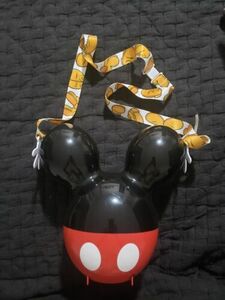 Disney Parks Mickey Mouse Balloon Popcorn Bucket Collectors Strap Some Chipping 海外 即決