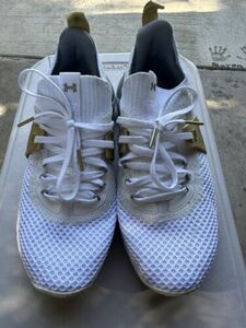 アンダーアーマー Men's Project Rock 4 Team Rock Training Shoe White- Size M7 W8.5 海外 即決