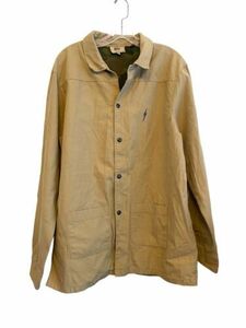 Lightning Bolt Canvas Skater Surf Jacket Men Size XL Tan Beige Button Cotton 海外 即決