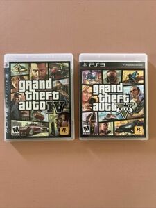 Grand Theft Auto 4 and 5 Two Games CIB Includes Maps and Manuals 海外 即決