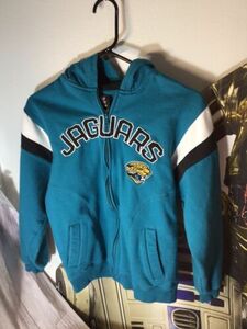 Jacksonville Jaguars NFL Reebok Full Zip Hoodie/Sweatshirt Boys Large 14/16 Blue 海外 即決