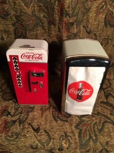 Coca Cola Metal Mini Vending Machine Coin Bank And Napkin Dispenser. 海外 即決