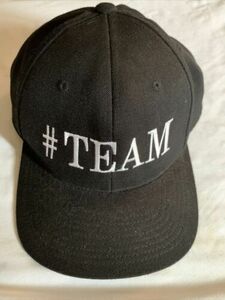 # TEAM hat cap black/White adjustable SnapBack 海外 即決