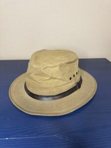 Vintage C.C. Filson Co. Seattle Tin Cloth Packer Hat Waxed Tan Canvas Leather L 海外 即決