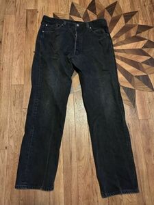 VTG Levi's 501 Button Fly Jeans Black 38X32 海外 即決