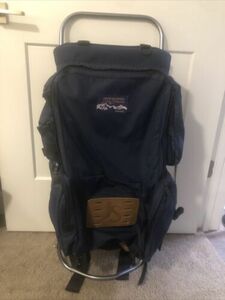 Blue Vintage Jansport External Frame Hiking Backpack Hip Wings Support 海外 即決