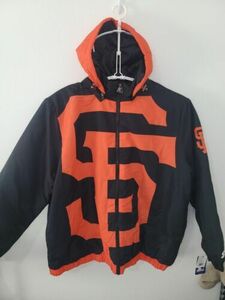 NWT San Francisco Giants 3XL XXXL Jacket Starter Baseball Hooded BLACK ORANGE 海外 即決