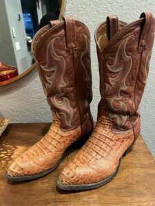 Tony Lama 'Hornback Caiman' Mens Cowboy Boots - 7.5 EE. Style 815 海外 即決