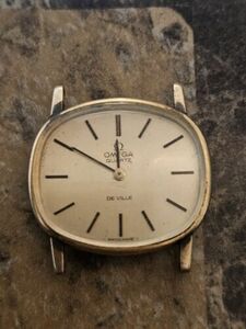 Vintage Omega De Ville Quartz Gold Dial Reference 591.015 Parts Or Repair 海外 即決