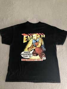 Vintage Eminem T Shirt Mens XL Anger Management Tour 2002 Graphic Rap Tee Black 海外 即決