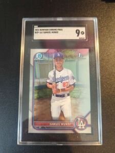 2022 Bowman Chrome Prospects Samuel Munoz #BCP-161 Los Angeles Dodgers SGC 9 海外 即決