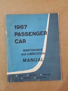 1967 Ford Passenger Car Maintenance and Lubrication Manual Lincoln Mercury ..... 海外 即決