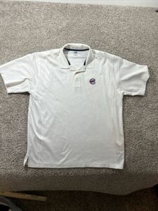 Lee Sport Chicago Cubs Polo Shirt Mens XL White MLB Short Sleeve 海外 即決