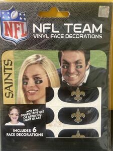 NFL NEW ORLEANS SAINTS Team Face Stickers Decorations Vinyl Fleur de Lis New 海外 即決