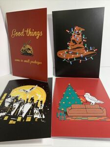 Harry Potter Hogwarts Christmas Cards With Envelopes Geek Gear Wizardry Set Of 4 海外 即決