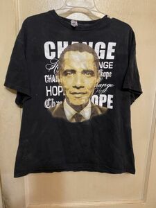 Vintage Barack Obama President Men's Graphic Tee Size L Black 海外 即決